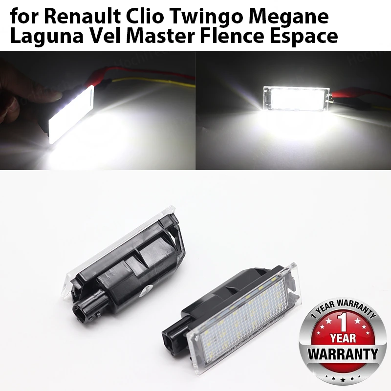 Renault Clio 3 4 Twingo 2 Megane 2 3 Laguna 2 3 Vel Satis LED No Error Canbus 자동차 번호 라이센스 테일 플레이트 전구 램프