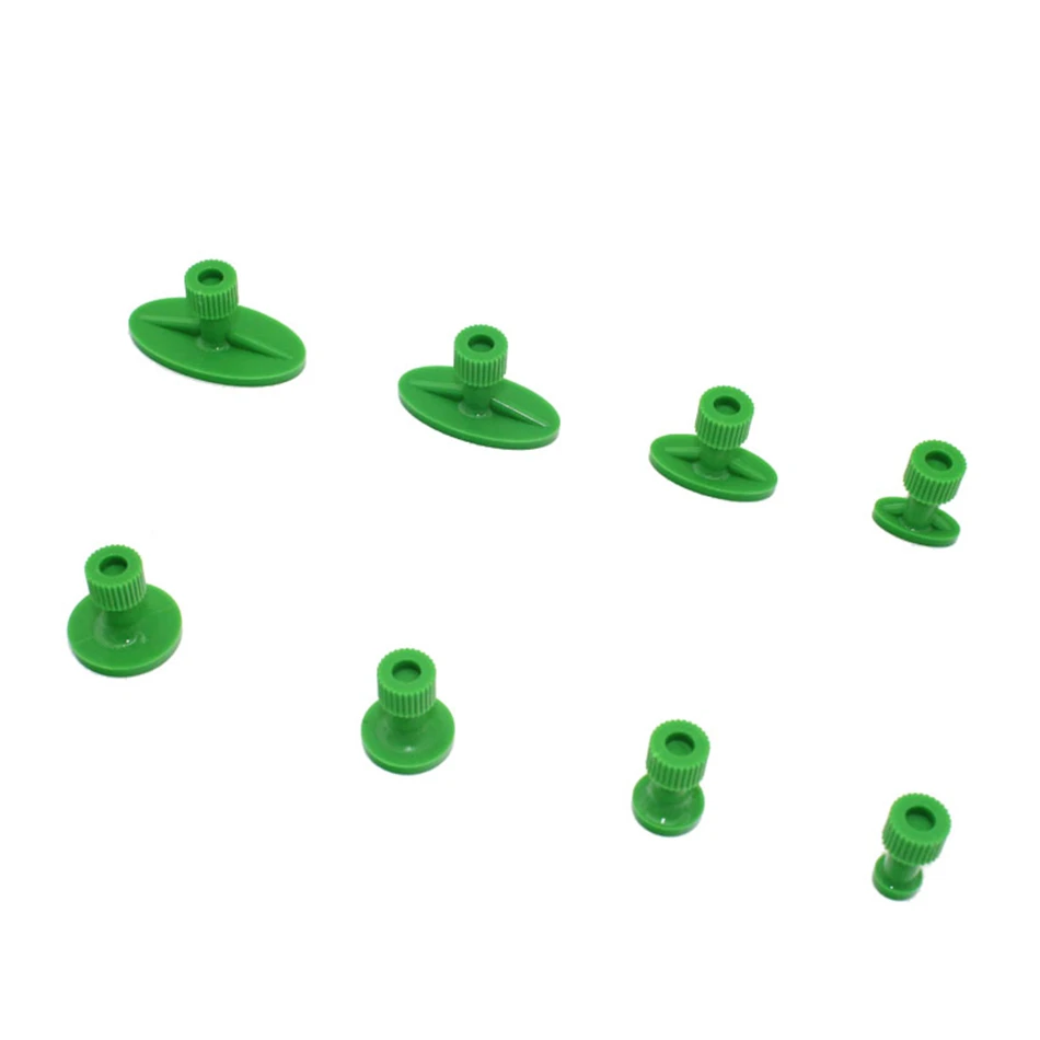 8 pcs green smooth surface glue tabs for car dent puller system car hail dent repair tools set car dent removal tabs