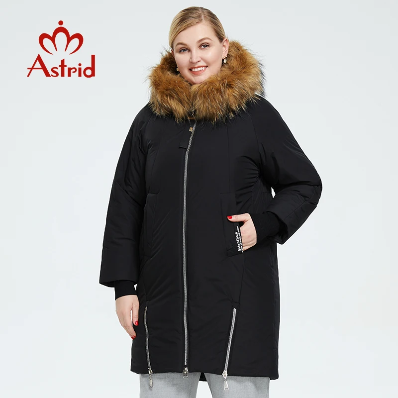 Astrid 2022 New Winter parka down jacket women loose clothing with fur outerwear high quality thick cotton female coat AR-9246