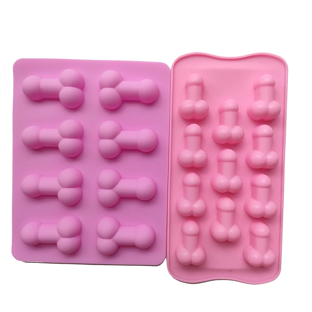 2shape Sexy Penis Silicone Mold Ice Cube Tray Dick Cake Chocolate Soap Candle Mould Mini Ice Form Birthday Cake Decoration Tools