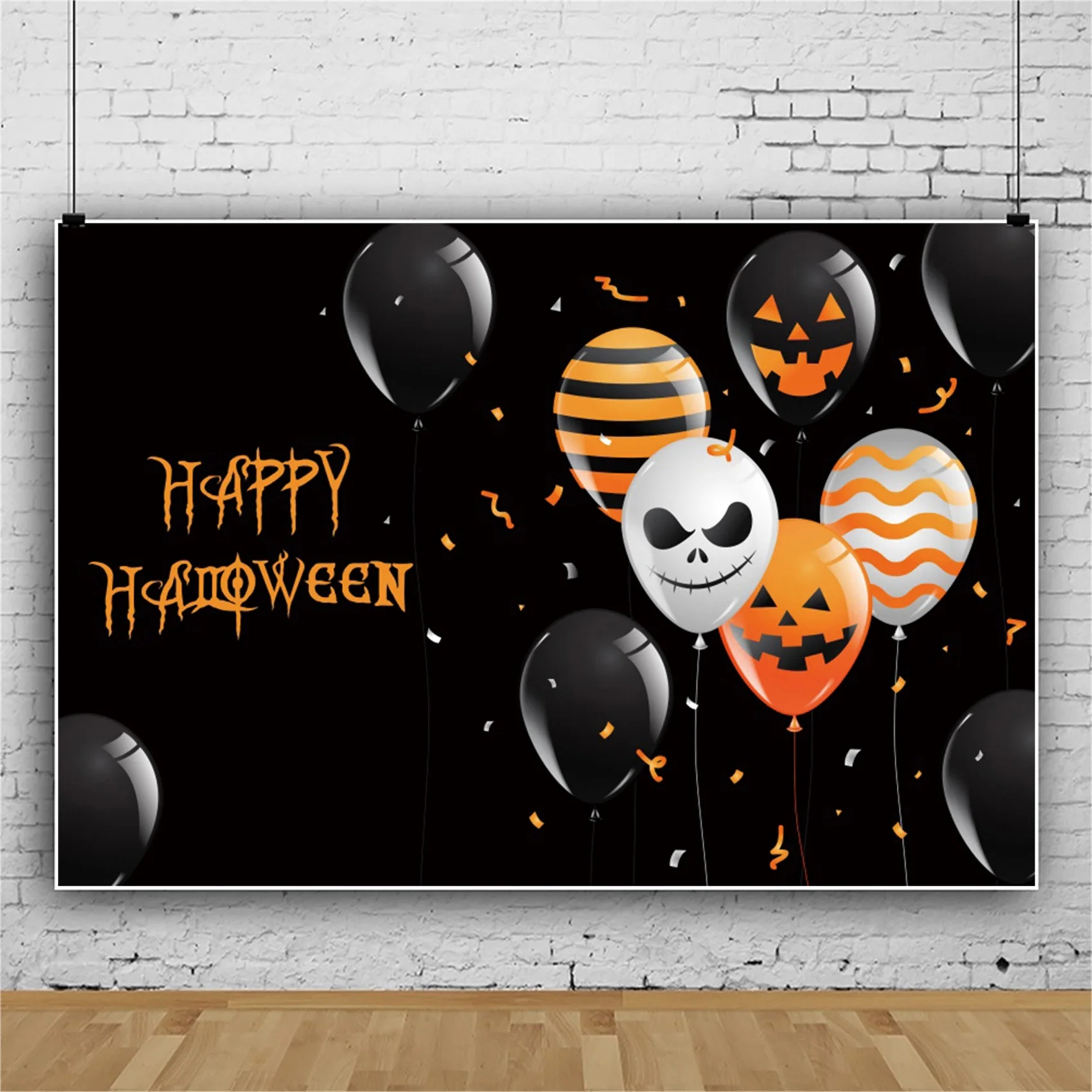 Laeacco سعيد هالوين عشية ليلة ديكور حفلة صور خلفية griبالونات الطفل تبادل لاطلاق النار علاج أو خدعة التصوير خلفية