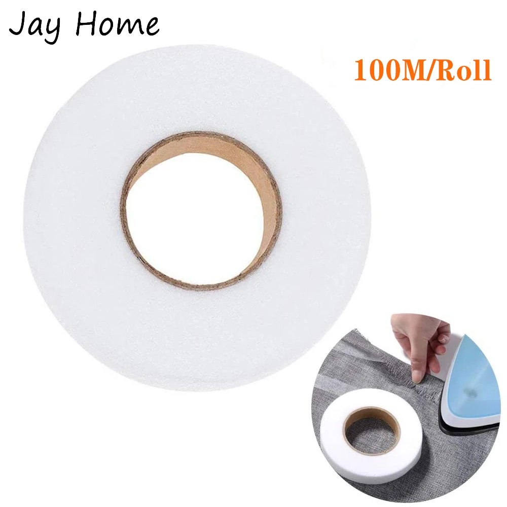 100M Single side Fabric Fusing Tape Iron on Tape Adhesive Hemming Tape for Pants Clothes Jeans DIY Garment Sewing Accessories