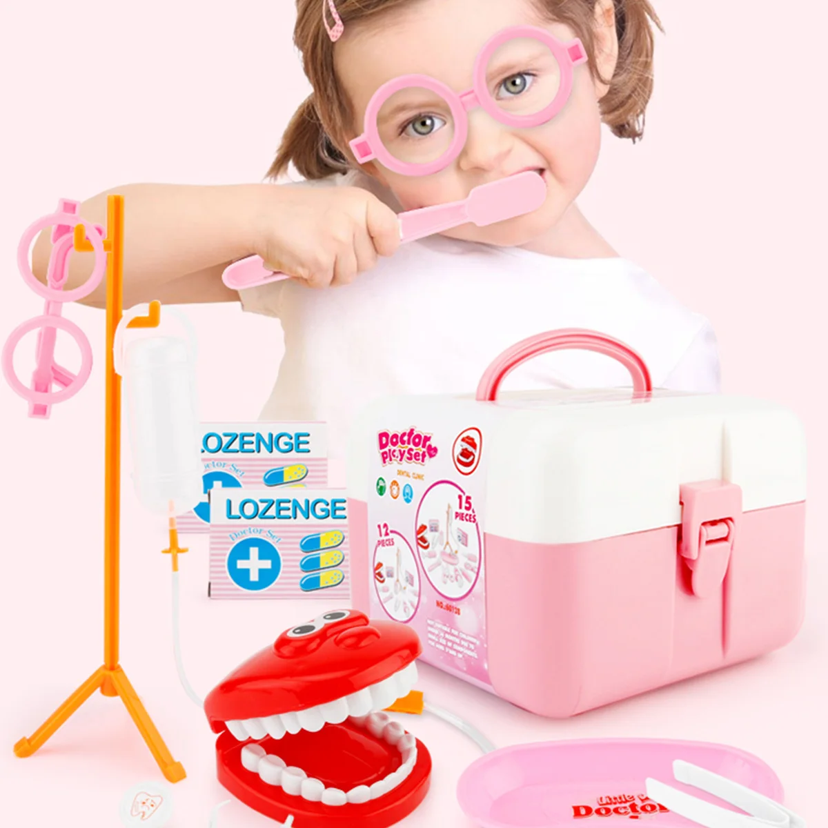 Conjunto de brinquedos de dentista, meninas, jogos de dramatização, conjunto de clínicos e brinquedos para crianças, conjunto de dentistas