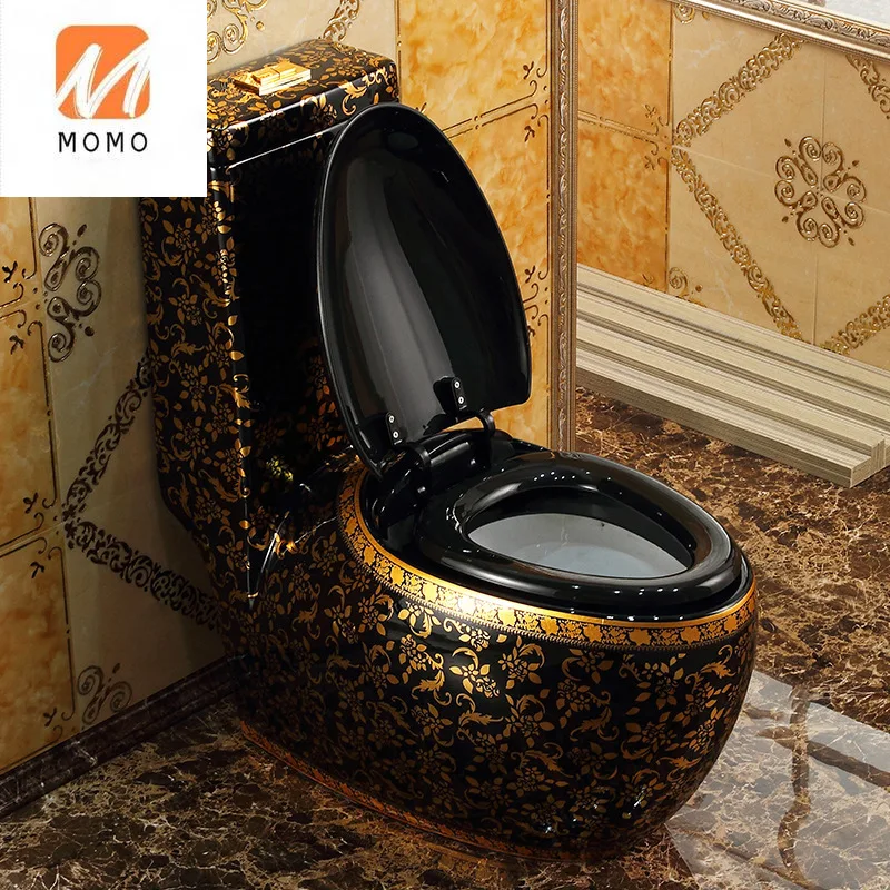 European new classic gold toilet, home egg shape, creative personality, black toilet, water saving color toilet