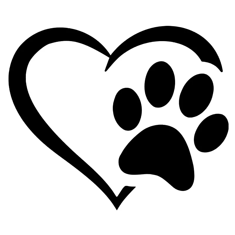 S51587# Car Stickers Vinyl Decal Paw With Heart Animal Motorcycle Decorative Accessories