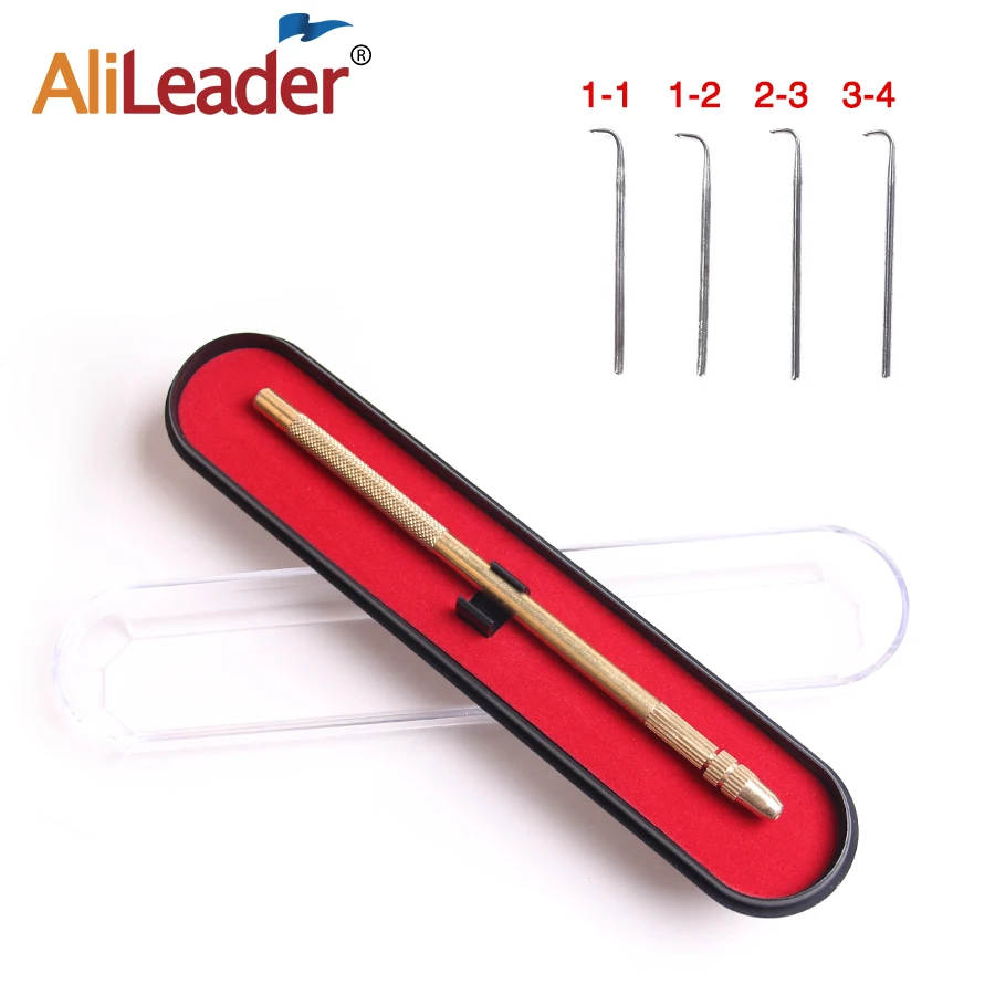 Alileader Cheap Hair Ventilating Needle For Wig Making Crochet Hook Tools 1PC Ventilating Lace Wigs Holder With 4 Pcs Pins