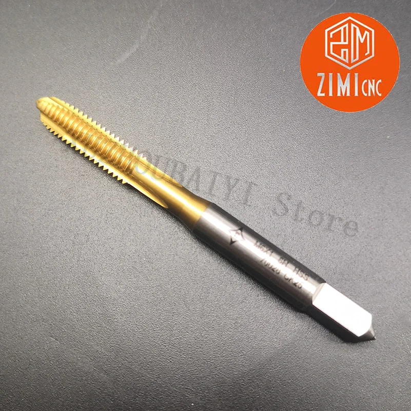 T6X1-HSS-TIN Titanium-plated screw point high-quality machine tap hand tool thread cutting kit, thread tapping tap Wire tapping