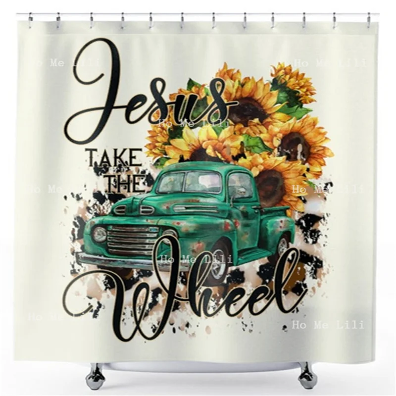 Funny Jesus Meme Christian I Saw That Take The Wheel Philippians Cross I Can Do All Things Strengthens Me Shower Curtain