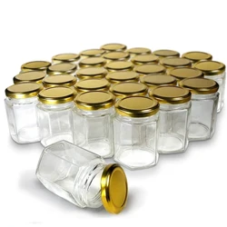 Hexagon Glass Jars Premium Food-grade. Mini Jars With Lids For Gifts, Wedding Favors, Honey, Jams And More