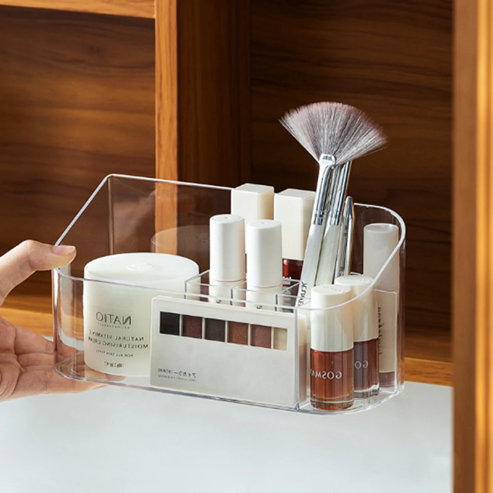 

Transparent Makeup Storage Box Lipstick Storage Box With Mobile Compartment Box Lipstick Makeup Brush Cosmetic Storage Box