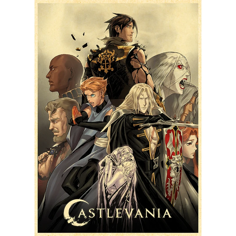 Castlevania Anime Poster Kraft Paper Vintage Posters Home Room Art Wall Stickers 4K High Quality Printing