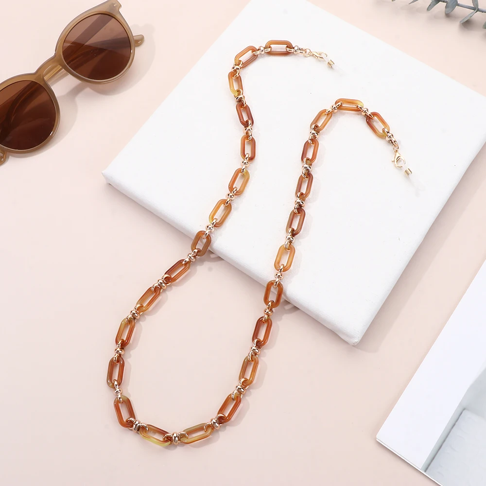 Multicolor Acrylic Sunglasses Lanyard Necklace Women Trendy Candy Color Glasses Chain Eyewear Hanging Rope Fashion Accessories