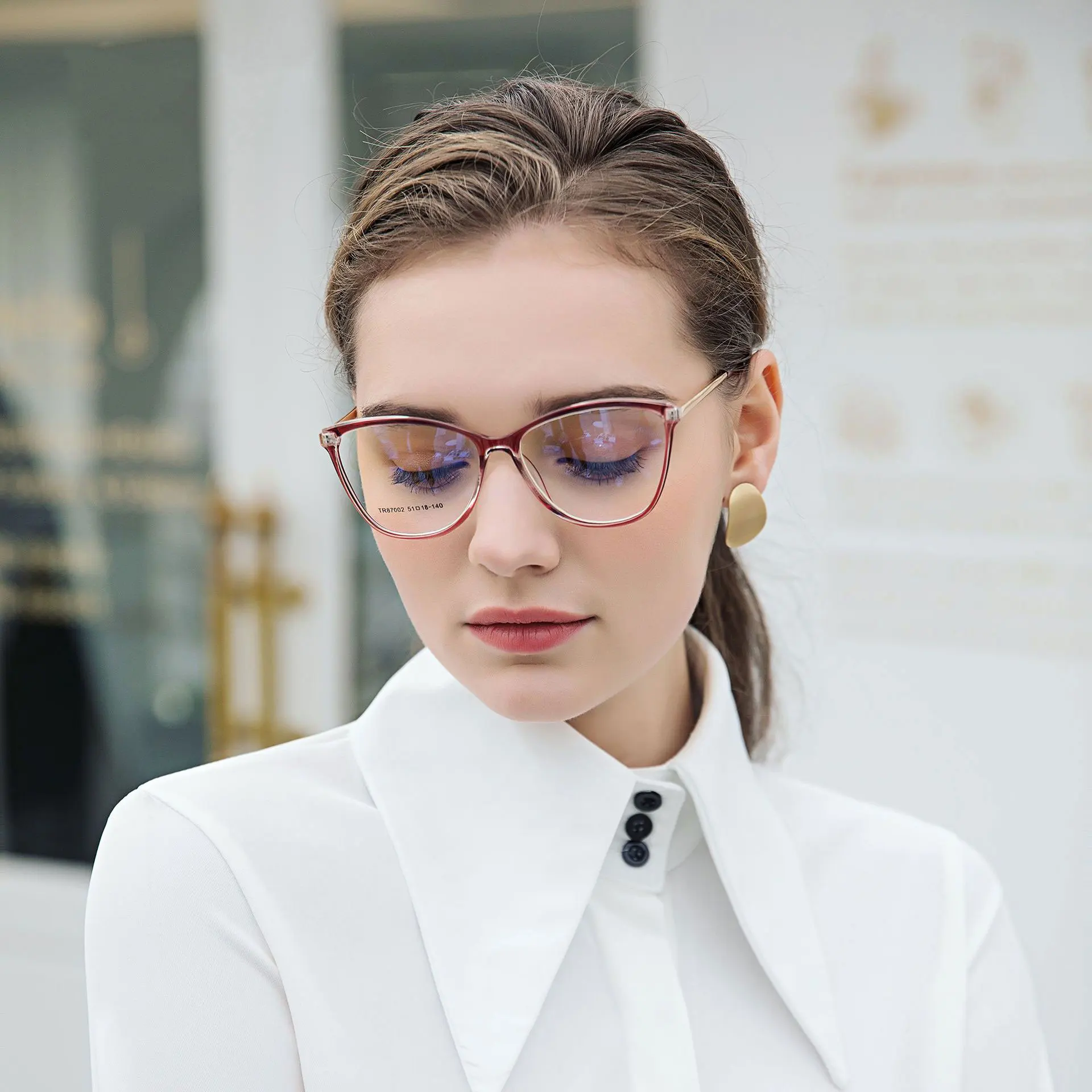 

Glasses For Female Full Rim TR Frame Eyewears New Arrival Round Shape Anti-Blue Light Optical Spectacles