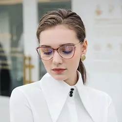 Glasses For Female Full Rim TR Frame Eyewears New Arrival Round Shape Anti-Blue Light Optical Spectacles