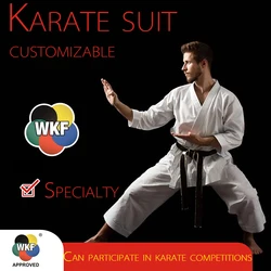 WFK Certified Karate Suit, Jizhenhui Polyester Cotton, Thickened Canvas, Training Suit, Competition Suit