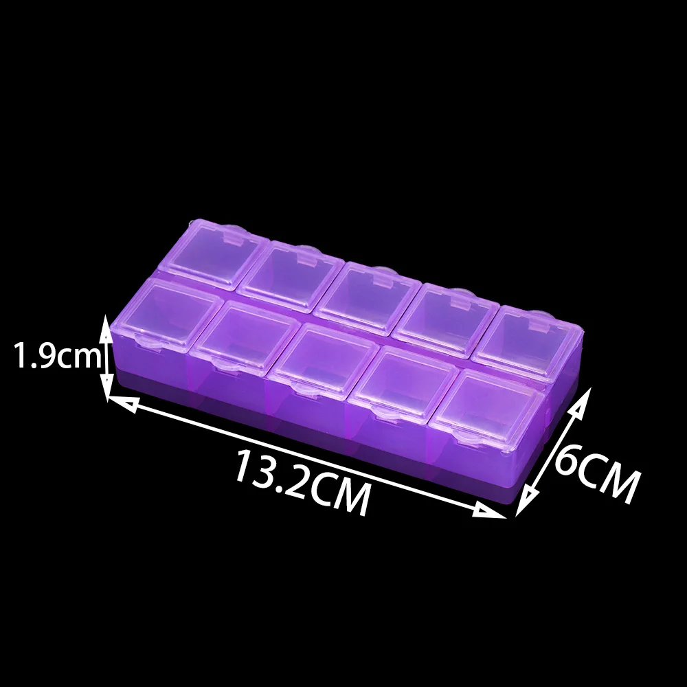 Double Row Plastic Jewelry Storage Box, Craft Organizer, Beads Display, Container, Case Holder