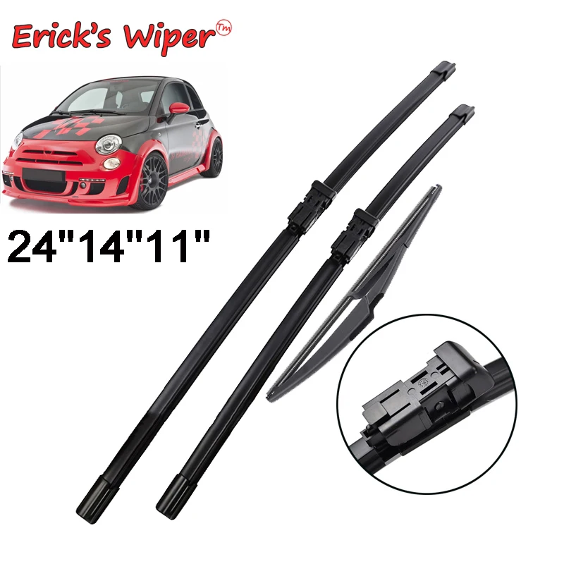 

Erick's Wiper LHD Front & Rear Wiper Blades For FIAT 500 500C 312 2007 - 2017 Windshield Windscreen Window Brush 24''+14''+12''