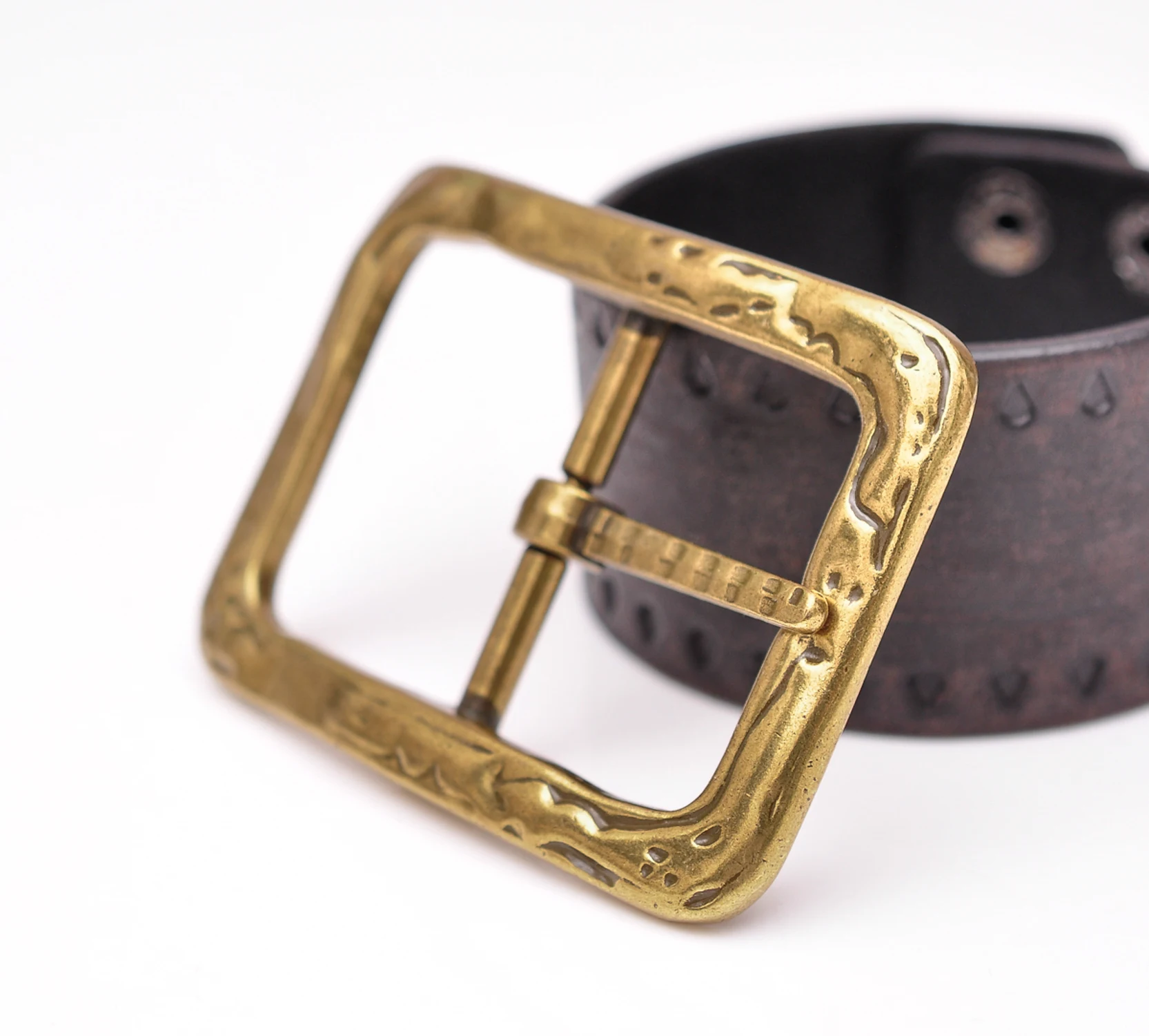 Męska klamra z klamrą do paska w stylu Retro, mosiężna klamra z pojedynczym prętem pasuje do paska 40mm
