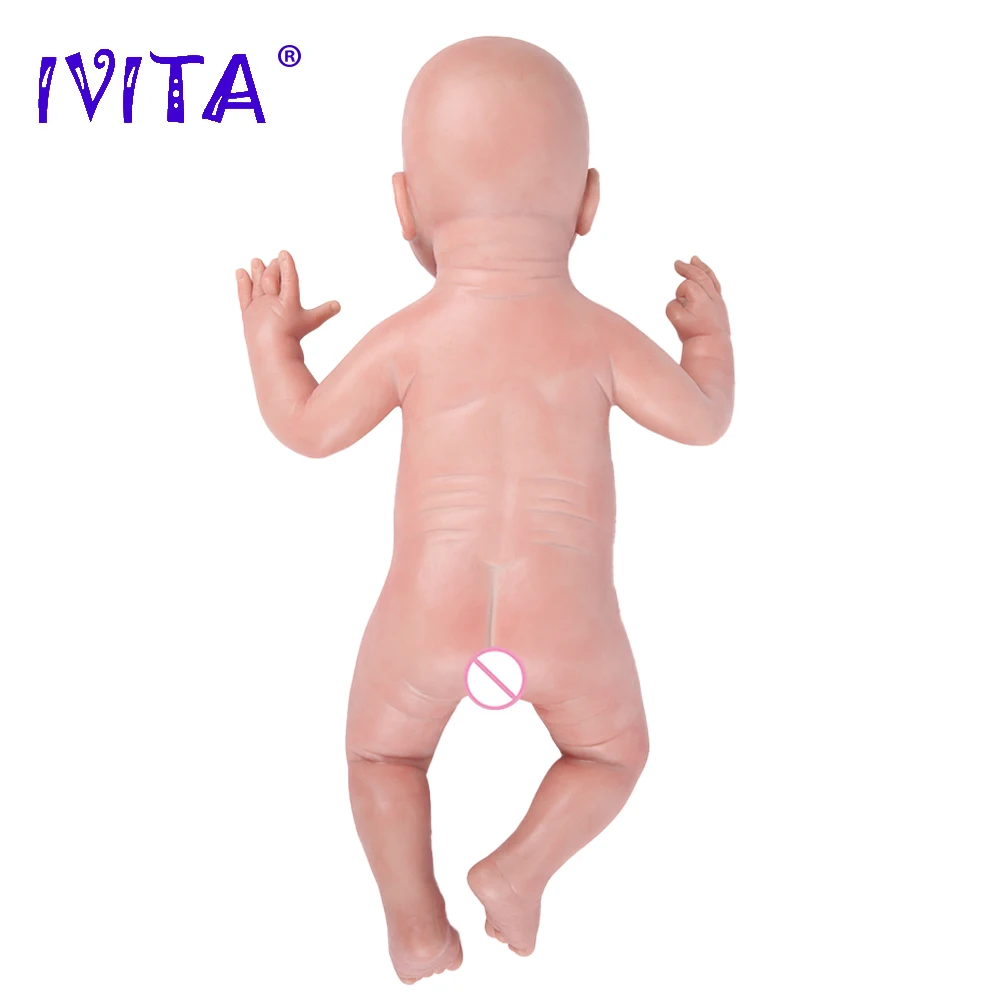 IVITA WG2014 18-Zoll-Ganzkörper-Silikon-Reborn-Babypuppe 46 cm 3,93 kg Wählen Sie Ihre Augenfarbe Weihnachtsgeschenk für Kinderspielzeug