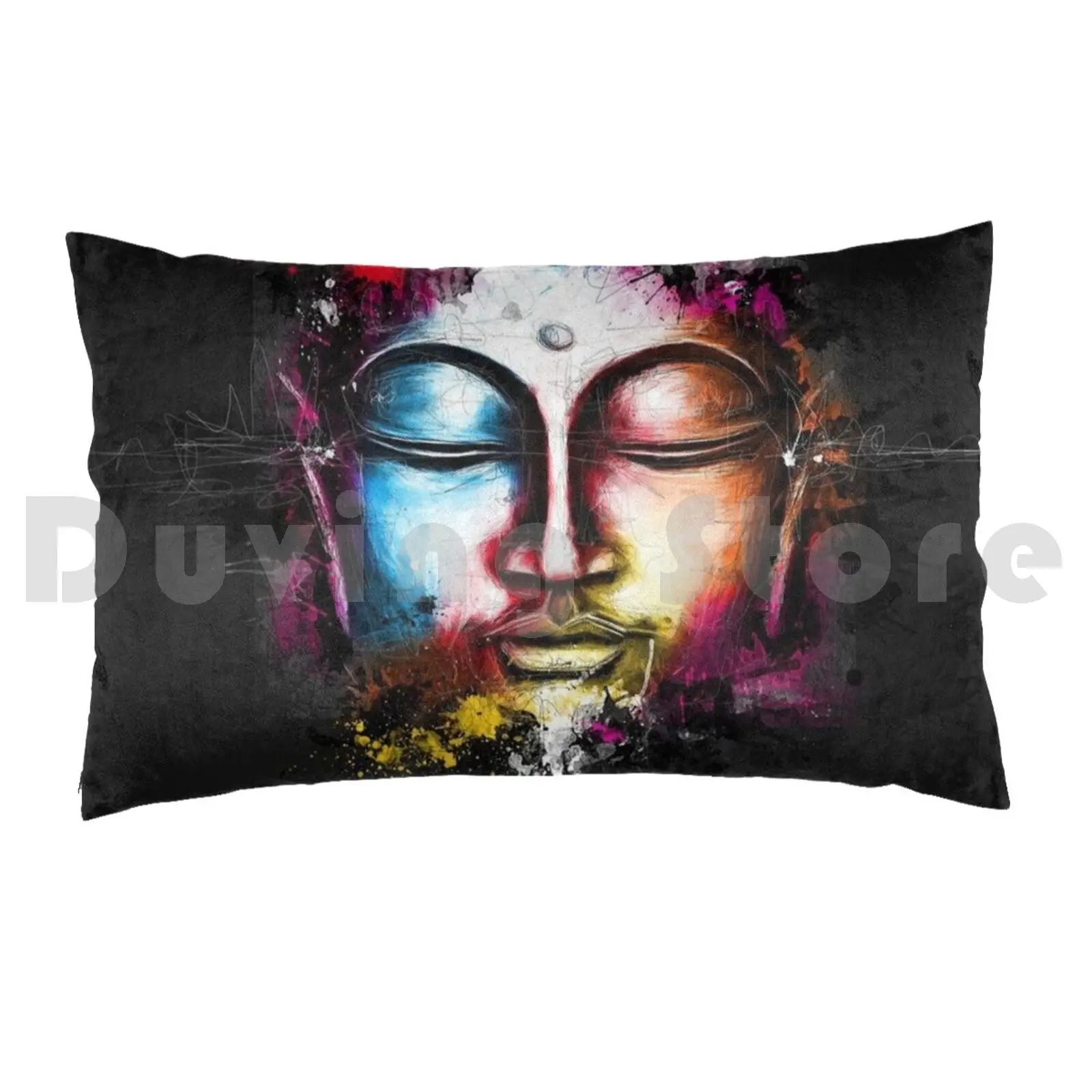 Colorful Buddha Life Flow Peace Art Pillow Case Printed 50x75 Buddha Buddhist Zen Yogi Yog Yoga