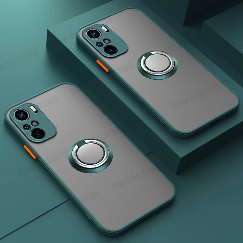 Противоударный чехол для телефона Xiaomi Redmi Note 10 Pro 10S 11 Pro 9 Pro K40 K30, чехол с магнитным кольцом-держателем, бампер карамельного цвета