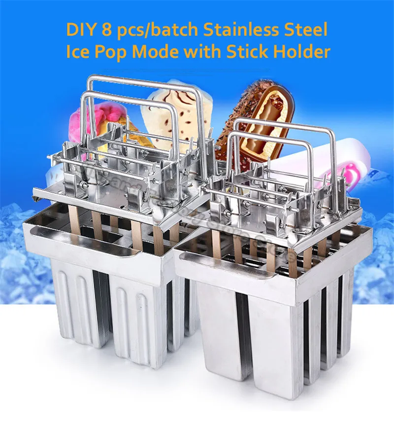 Stainless steel ice cream mould Popsicle mold Commercial Popsicle mold model 8 grid popsicle bucket making machine