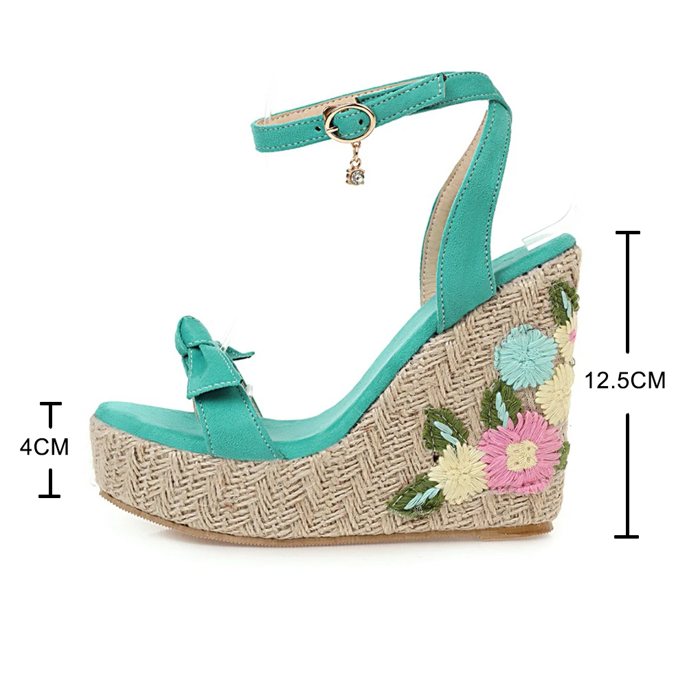 Women‘s Platform Sandals Summer Wedge Shoes Female Flower Bohemia Super High Heel Sandal Women Fashion Open Toe sandalias Mujer