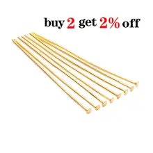 Flat Head Pins 100-200pcs Gold Copper Rhodium #3