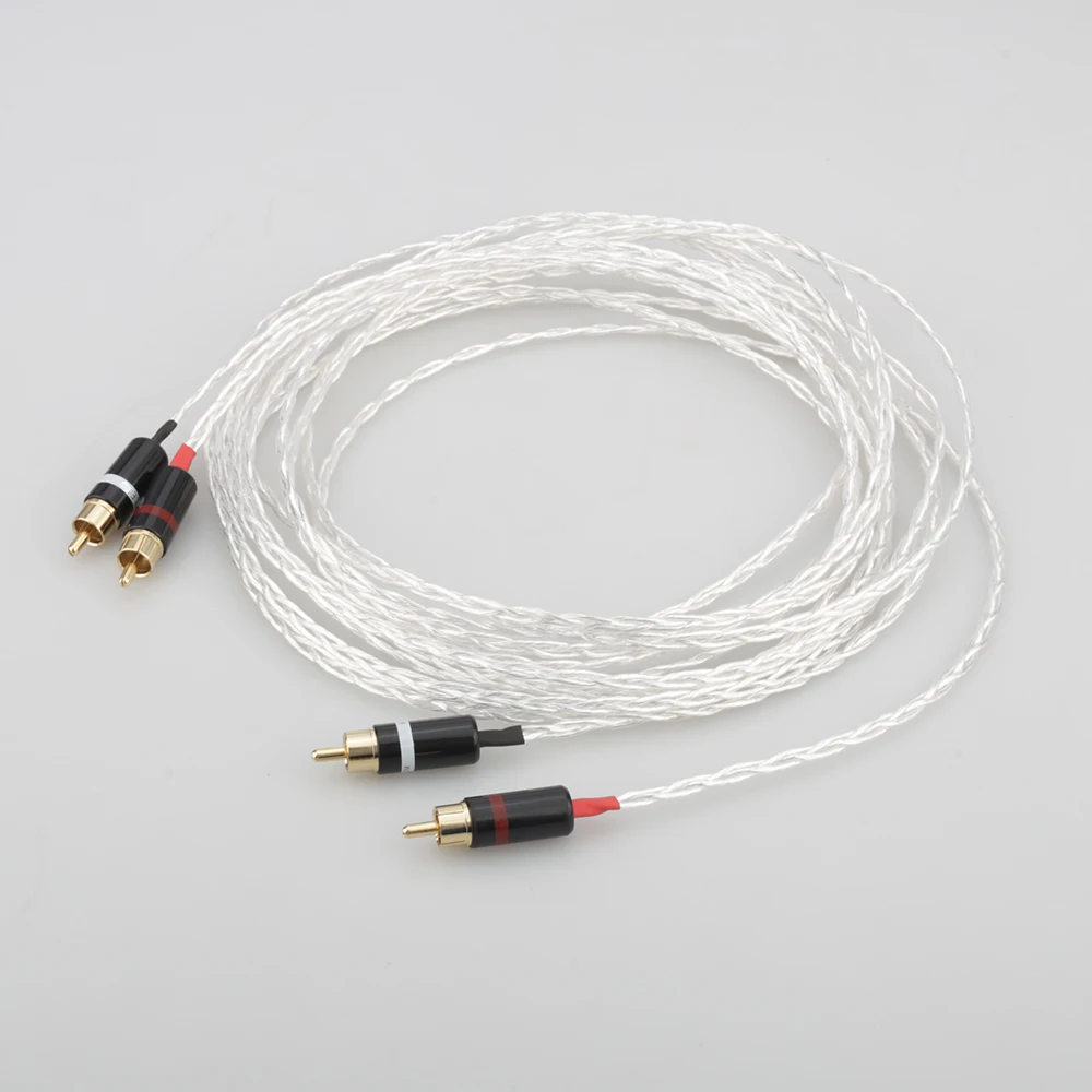 3AG Silver Plated Audio cable Hifi RCA interconnect cable with Gold plated plug for Amplifier CD player