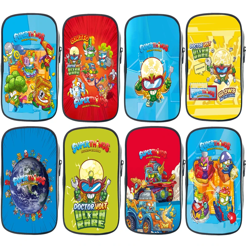 Children Superzings Series 7 Pencil Case Kids Pen Bag Boys Girls Anime Pencil Box Cartoon Stationery Bag Students Supplies Gift