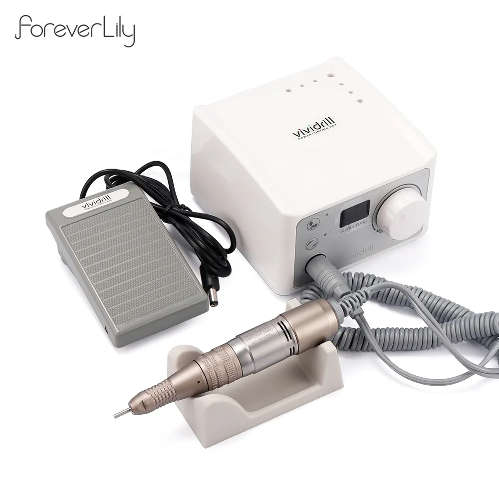 65W 35000RPM Electric Nail Drill Machine With Handpiece Drill Pen Foot Pedal Switch UV Gel Polish Removal Drill Manicure Bits