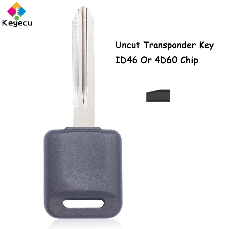 KEYECU Uncut Ignition Transponder Key With ID46 / 4D60 Chip Fob for Nissan Altima Armada Cube Juke Maxima Titan Frontier 350Z