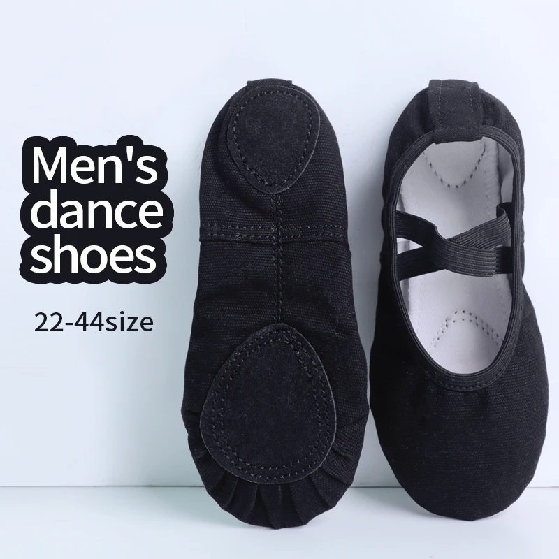 Zapatos de baile de Ballet profesionales para hombre y adulto, calzado de lona suave para práctica de baile, zapatos de bailarina con suela de cuero