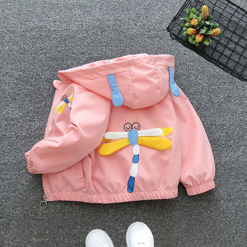 Cute Rabbit Baby Girls Jacket Spring Autumn Christmas Outerwear Hooded Casual Zipper Boys Coat 1 2 3 4 5 6 Years Kids Clothes