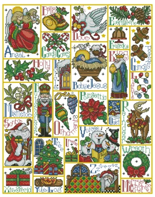 

ZZ MM Counted Cross Stitch Kit DW 5458 Christmas alphabet ABC Handmade Needlework For Embroidery 14ct Cross Stitch