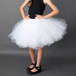 Girls Fluffy White Tutu Skirt Kids Handmade Ballet Dance Pettiskirts Underskirts Tutus Children Birthday Party Costume Skirts