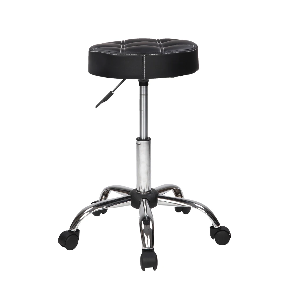 

Rolling Adjustable Salon Stool W/ Wheels for Work Tattoo Salon Office Swivel Desk Esthetician Hydraulic Stool Chair Black[US-W]