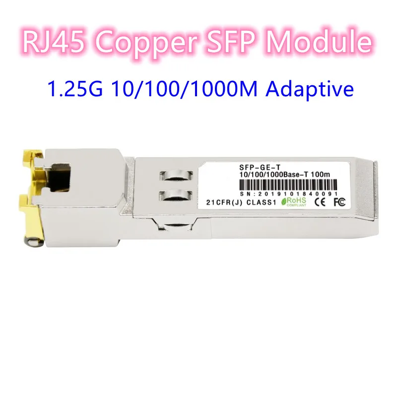 

1.25G SFP RJ45 Module 1000Mbps SFP to RJ45 Copper SFP Transceiver Compatible For Cisco Mikrotik TP-Link Gigabit Ethernet Switch