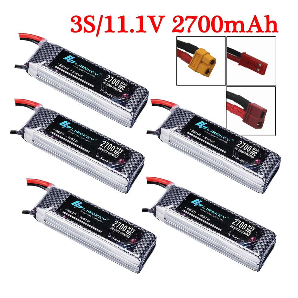 

5pcs/lot Upgrade 2700mah 3S 11.1V LiPO Battery For RC Toys Car Trucks Boats Aircraft Helicopter Quadruple UAV battery parts