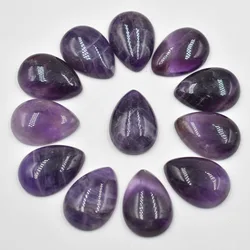 Wholesale 12pcs/lot 25x18mm good quality natural stone amethysts drop CAB CABOCHON beads for DIY jewelry making free shipping