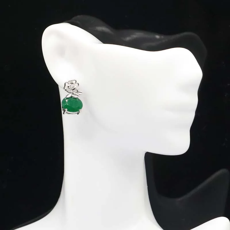 Buy 4 Get 1 Free 15x10mm Jazaz 3.4g Real Green Emerald Red Red Ruby For Girls 925 Solid Sterling Silver Stud Earrings