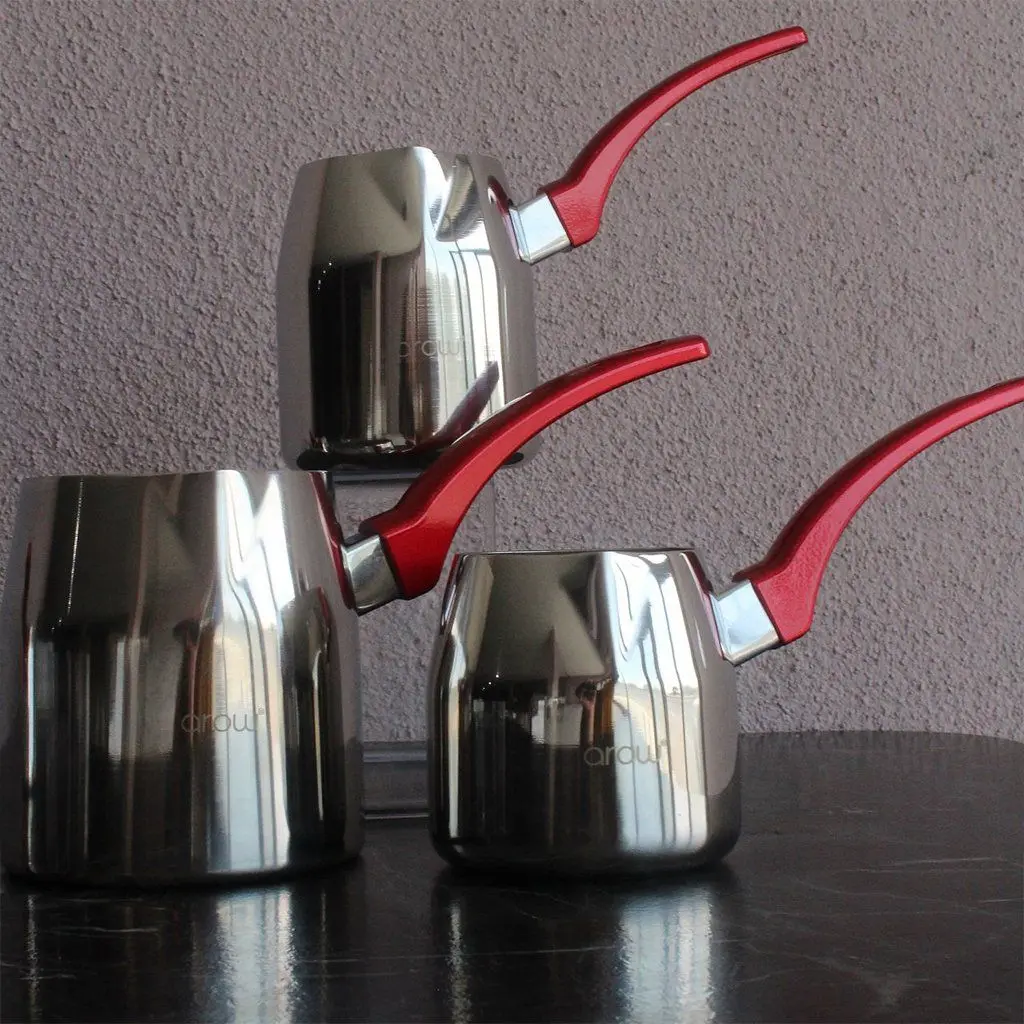 DOLBOVI Arow Red Handle Coffee Pot-Creamer Different Sizes Small Coffee maker турка для кофе cafetera