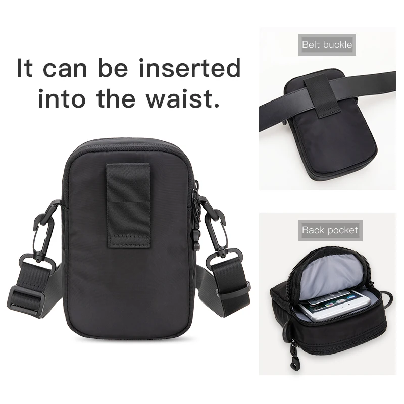 Hk Men Messenger bag Packs Wallet Oxford Waist Bag Mobile Phone Bag Fanny Pen Hold Cigarette Cose Pack Shoulder Chest Pochete