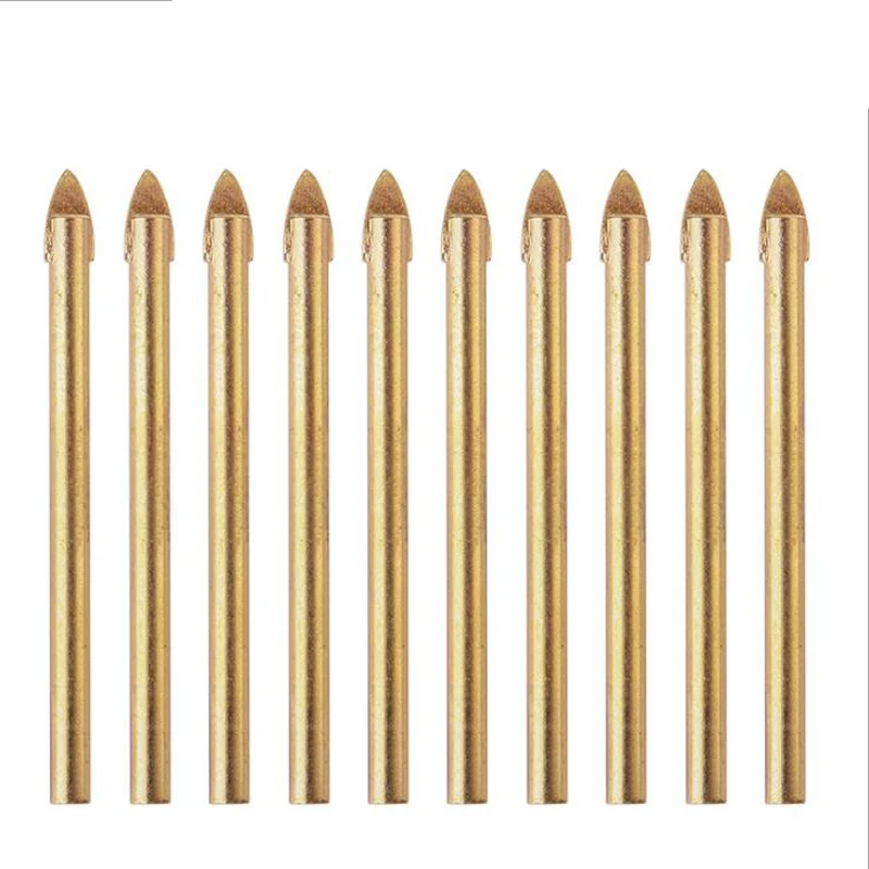 10 pezzi punta da trapano in vetro s 6mm punta da trapano triangolare in metallo multifunzione punte per piastrelle diamantate in metallo duro da parete apri foro in ceramica