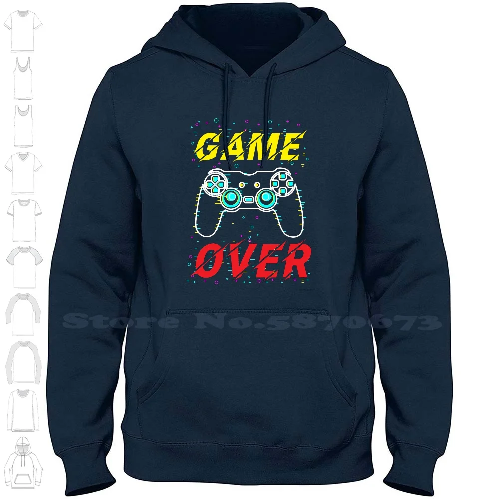 Game Over Joystick Buttons 100% Cotton Hoodie T-Shirt Gaming Game Over Joystick Ori Rocket League Live Gold