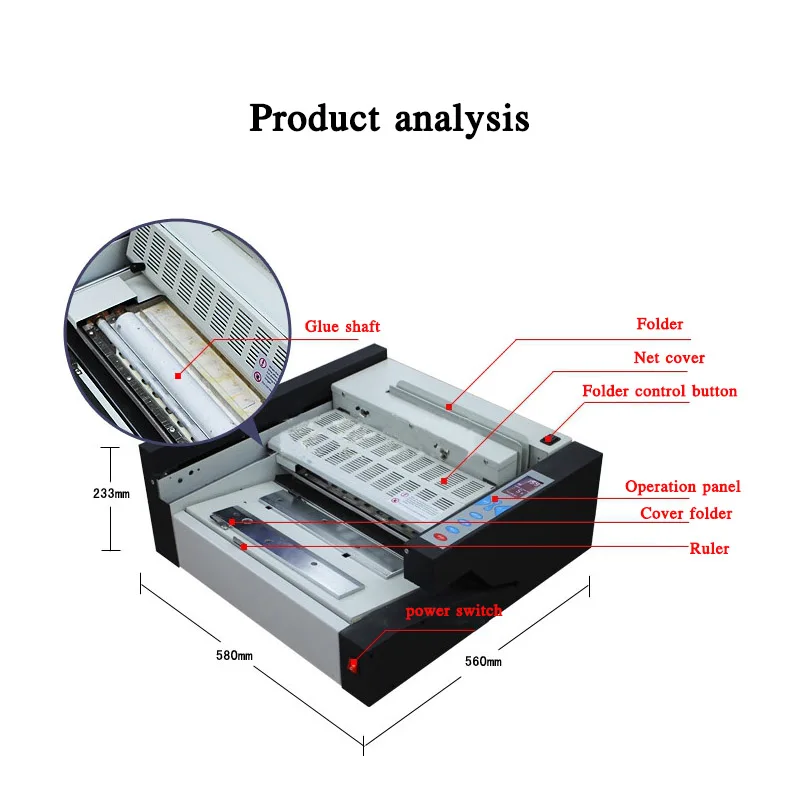 Automatic glue 120-140 books/hour Automatic glue binding machine J400 Desktop LCD automatic glue binding machine 220V 1000W