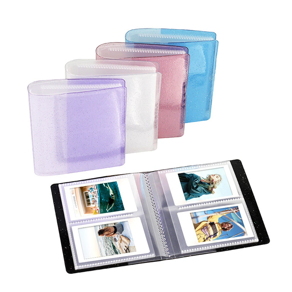 Besegad 64 جيب ل ألبوم الصور Fujifilm Instax mini11 3 بوصة اللون صورة ألبوم PVC لينة البسيطة كتيب الصورة حالة