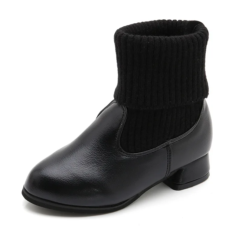 

Princess Girl Shoes For Kids 10 To 12 Year Old Children Socks High Heels Leather Shoes Girl 2020 Comfort Winter Black Warm Boots