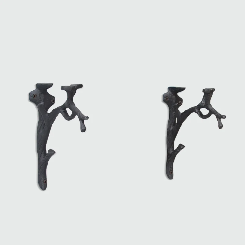 Black Green Tree Branch Cast Iron Wall Hook In European Vintage Country Accents Handmade Rough Home Garden Decor Storage Racks