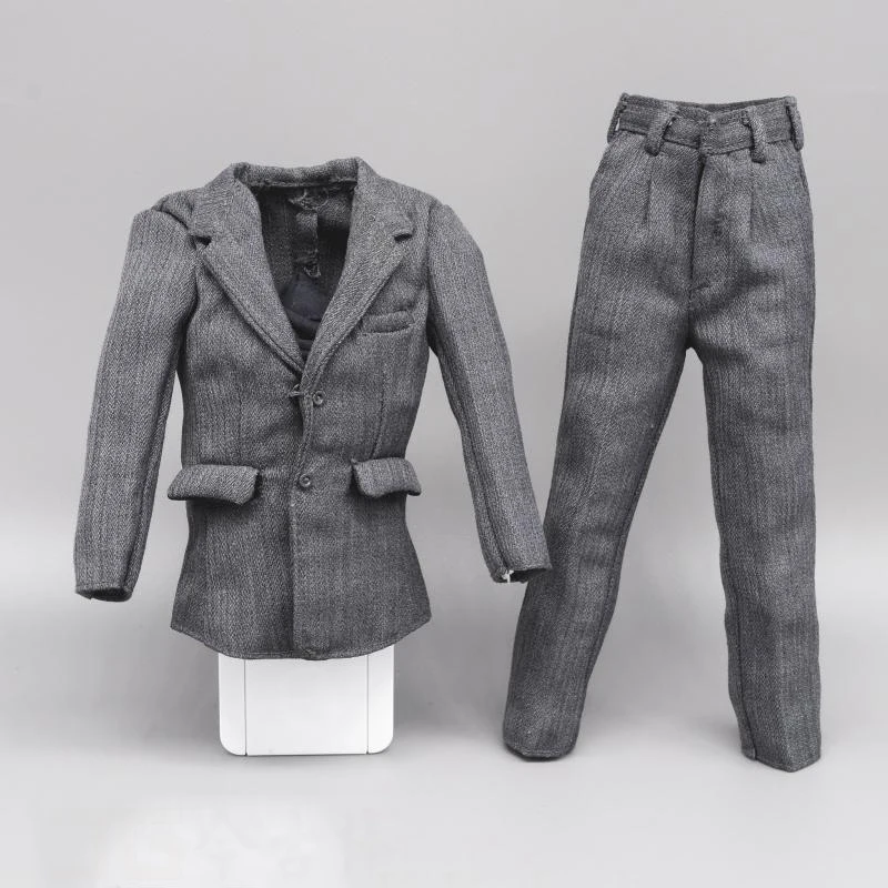 

For Sale DML 1/6th Gray Suit Dress Shirt Pants Model For Usual 12inch Male Man Body Action Collectable